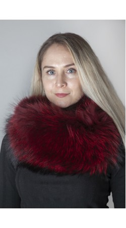 Bordeaux Finnraccoon fur neck warmer